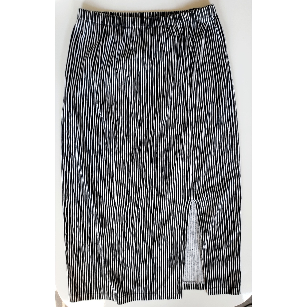 Vintage high-waisted cotton midi skirt